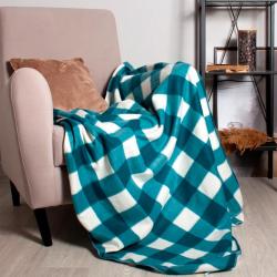 Плед CASA CONFORTE London Клетка Бирюзовый 170*200 см