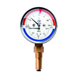 Термоманометр радиальный РОСМА ТМТБ-31Р 80 мм 0-6 бар 0-120°С 1/2"