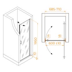 Душевая дверь RGW LE-003-Gr 70 см