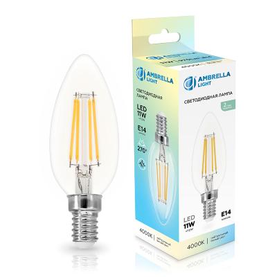 Лампа LED AMBRELLA Filament 11W/E14/4000К свеча 351114