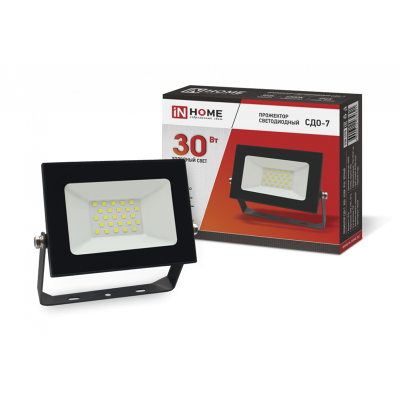 Прожектор LED IN HOME 30W черный 4690612034621