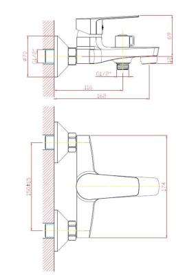 Смеситель для ванны CLEVER Nebo NB 54 