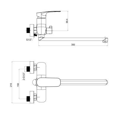 Смеситель для ванны TOKITO 538825