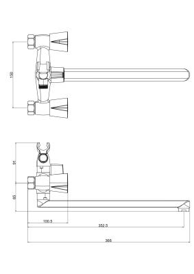 Смеситель для ванны VODA Calm CALM31 Смеситель для ванны VODA Calm CALM31