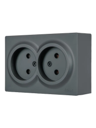 Розетка сетевая LEZARD Leto двойная графит 752-3400-128B
