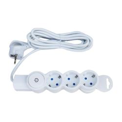 Удлинитель СПУТНИК 3 гнезда с заземлением с выключателем 3 м
