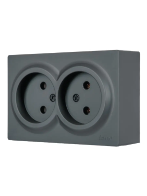Розетка сетевая LEZARD Leto двойная графит 752-3400-128B