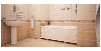 Экран для ванны МЕТАКАМ Кварт Камешки бежевые 148 см