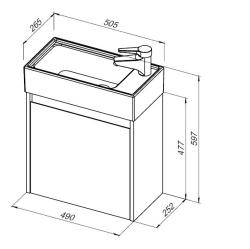 Тумба с раковиной AQUANET Nova Lite 50 дуб рустикальный 
