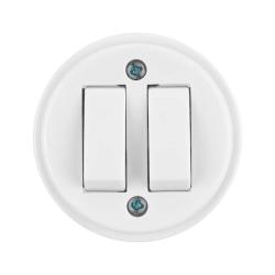 Выключатель TDM Ретро 2 клавиши белый SQ1806-0509