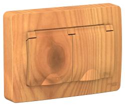 Розетка SYSTEME ELECTRIC Blanca двойная с заземлением ясень BLNRS441125