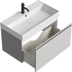 Тумба с раковиной AQWELLA Pure 80 серый туман