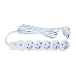 Удлинитель СПУТНИК 5 гнезд с заземлением с выключателем 4,5 м