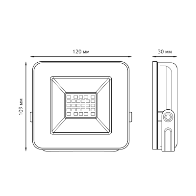 Прожектор LED GAUSS 20W черный 613100320P