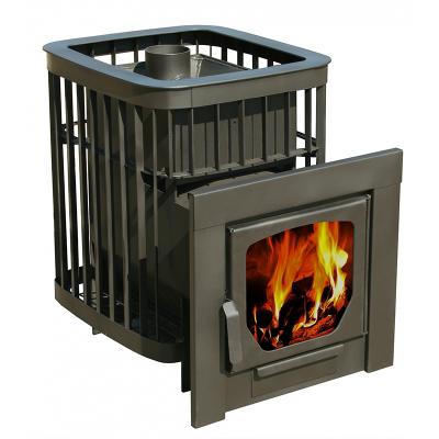 Печь банная ВАРВАРА Каменка панорамная дверь