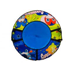 Санки-ватрушка d  93 см "SUPERHEROES" Верх оксфорд/низ ПВХ 650 гр./до 80 кг/ТЯНИТОЛКАЙ 