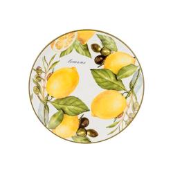 Тарелка 21*2,5см закусочная Лемон Три /358-1557/AGNESS/