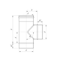 Тройник ДЫМОК AISI 439 90° 0,8 мм 150 мм