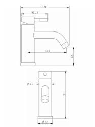 Смеситель для умывальника ALFI GPA06-301ni