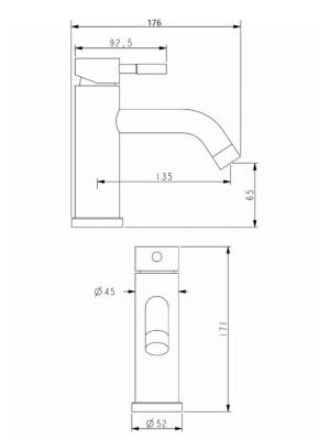 Смеситель для умывальника ALFI GPA06-311ni Смеситель для умывальника ALFI GPA06-311ni