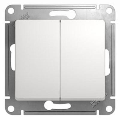 Механизм переключателя SYSTEME ELECTRIC Glossa 2 клавиши белый GSL000165