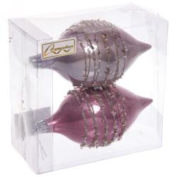 Набор елочных украшений СЕРПАНТИН Shine Star Thread розовый 13,8*6,5 см