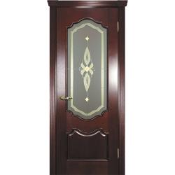 Дверное полотно ТЕКОНА Фрейм 01 красное дерево остекленное 2000*800 мм