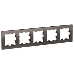 Рамка SYSTEME ELECTRIC Atlas design 5 постов карбон ATN001005