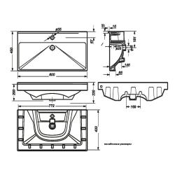 Тумба с раковиной RUVANN Wellen 80 подвесная