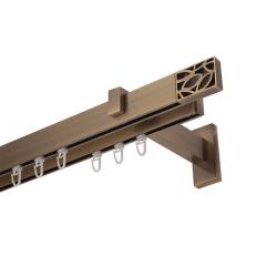 Карниз двухрядный LM DECOR Флет Лайн Грид Антик 1,6 м