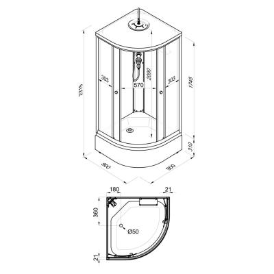 Душевая кабина TRITON Мозайка В 90*90 см