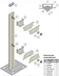 Кронштейн напольный регулируемый КН5.70