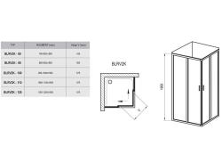 Душевая дверь RAVAK BLRV2K-90 Transparent блестящий 90 см