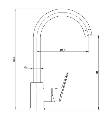 Смеситель для кухни VODA Reef RE519 Смеситель для кухни VODA Reef RE519