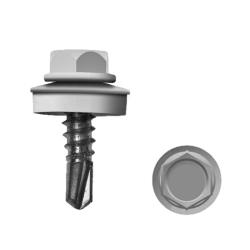 Саморез для кровельных материалов сверло RAL 9006 бело-алюминиевый 5,5*19 мм