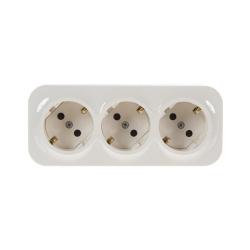 Розетка сетевая LEGRAND Quteo с заземлением тройная белый 782238