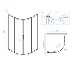 Душевое ограждение RGW CL-53 80*80 см