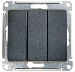 Механизм выключателя SYSTEME ELECTRIC Glossa 3 клавиши антрацит GSL000731