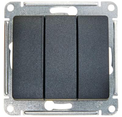 Механизм выключателя SYSTEME ELECTRIC Glossa 3 клавиши антрацит GSL000731