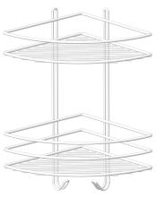 Полка для ванной PROFFERO угловая крючки белый