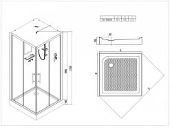Душевая кабина ESBANO EST-80 CKR 80*80 см 
