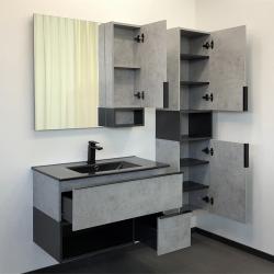 Зеркальный шкаф COMFORTY Франкфурт 90 бетон светлый 88*80 см