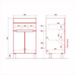 Тумба с раковиной RUVANN Nika 50 графит