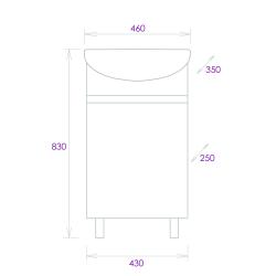 Тумба с раковиной ONIKA Милтон 45 