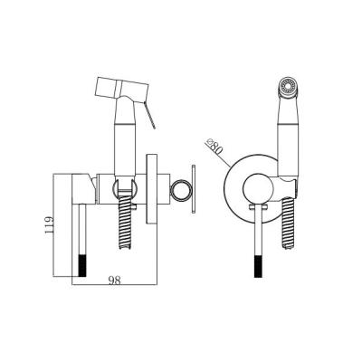 Гигиенический комплект VODA Vessel встраиваемый VSL01B  