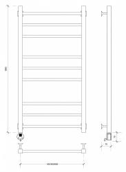 Полотенцесушитель SECADO Модена 3 правый 500*1000 мм