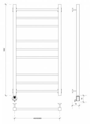 Полотенцесушитель SECADO Модена 3 левый 500*1000 мм