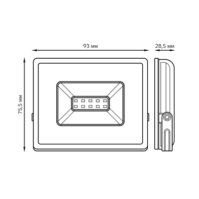 Прожектор LED GAUSS 10W черный 613100310