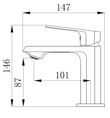Смеситель для умывальника VODA Surf Black SF26MB Смеситель для умывальника VODA Surf Black SF26MB