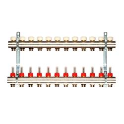 Коллектор латунный GENERAL FITTINGS с расходомерами 4 выхода 1*3/4" EK 650071N100504U